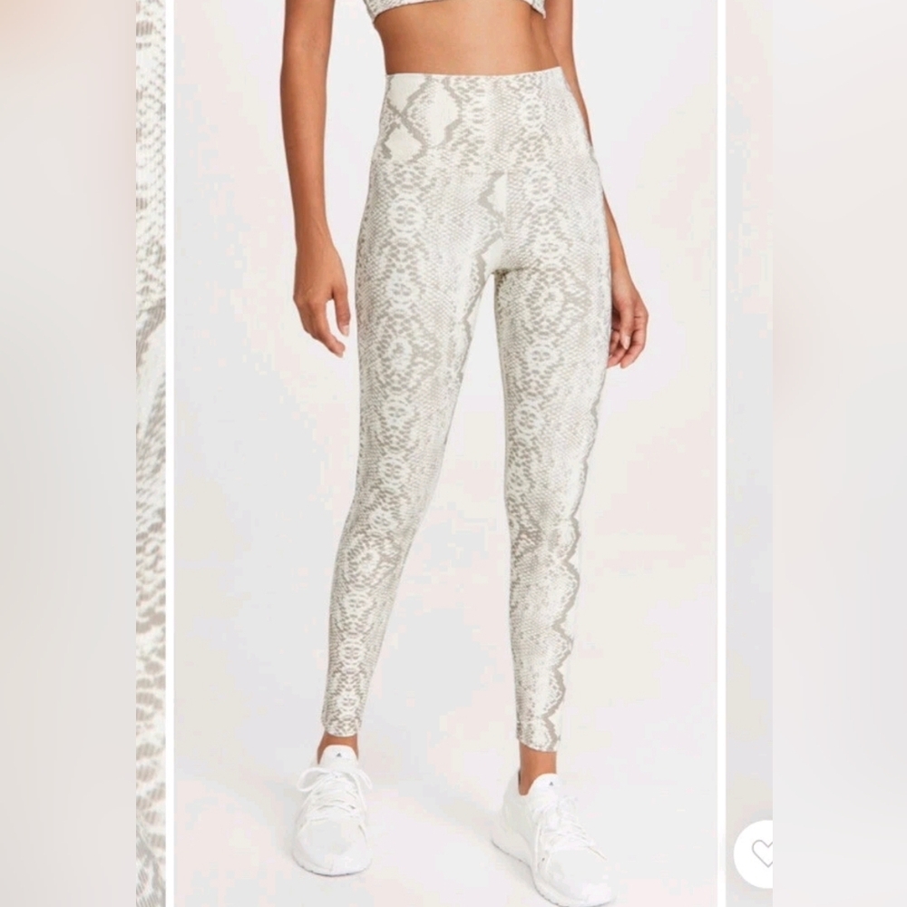 Beach Riot Ayla Taupe Cream Snakeskin Leggings